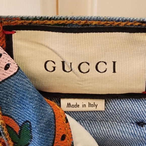 NWT Authentic Gucci Jeans w/ Strawberry Print - Picture 4 of 12